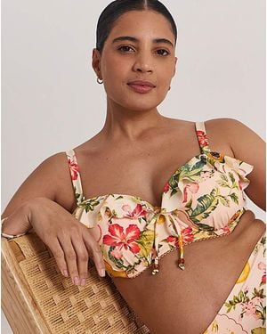 Figleaves Frill Bandeau Bikini Top - Brown