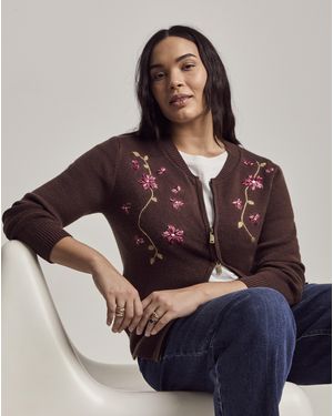 Julipa Embroidered Cardigan - Blue