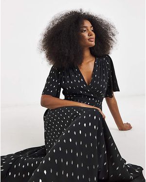 Flounce London Lurex Maxi Dress - Black