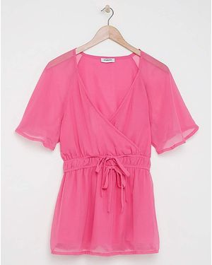 Simply Be Georgette Angel Sleeve Blouse - Pink