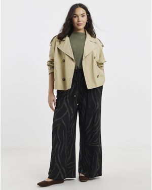Simply Be Zebra Textured Jersey Trouser - Black