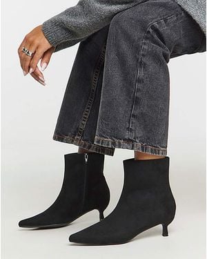 Simply Be Micro Heel Ankle Boot Extra Wide - Black