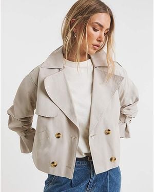 Simply Be Cropped Trench - Natural