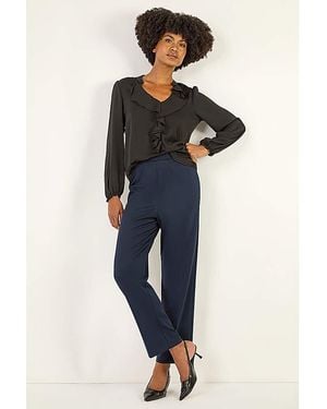 Roman Roman Straight Leg Ponte Stretch Trouser - Blue