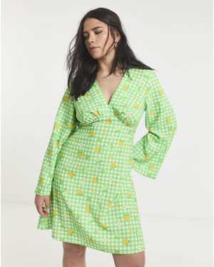 Twisted Wunder Twiggy Check Dress - Green