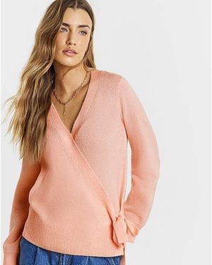 Simply Be Ballet Wrap Cardigan - Natural