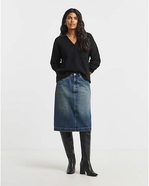 Simply Be Knee Skirt - Blue