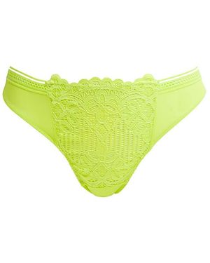 Figleaves Harper Geometric Lace Thong - Green