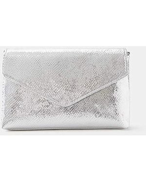 Accessorize Metallic Envelope Crossbody - Grey