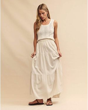 Nobody's Child Cream Linen-Blend Skirt - Natural