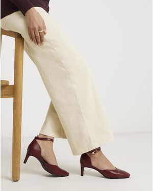 Heavenly Soles Two Part Heeled Shoes Wide - Natural