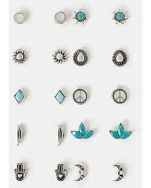 Accessorize 10-Pack Boho Earrings - White
