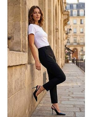 Roman Petite Roman Short Straight Leg Stretch Trouser - Natural