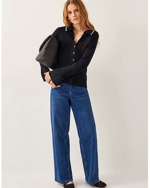 Monsoon Bray Flute Sleeve Cardigan - Blue