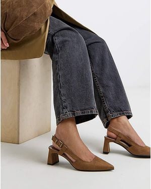 Simply Be Pointed Slingback Heels Extra Wide Fit - Blue