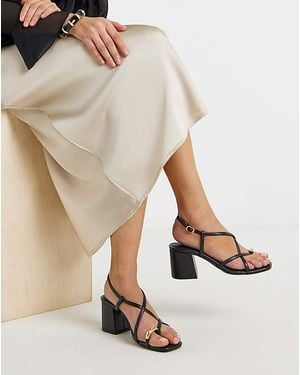 Simply Be Toe Loop Heels Wide Fit - Natural