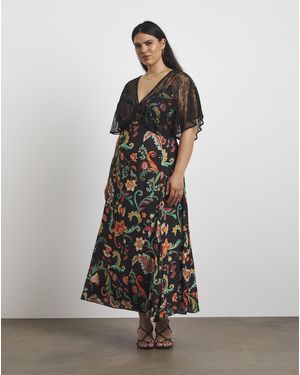 Joanna Hope Lace Sleeve Tea Dress - Multicolour