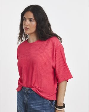 Simply Be Kimono Sleeve T-Shirt - Red