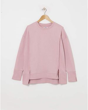 Simply Be Exposed Seam Dip Back Sweatshirt - Pink