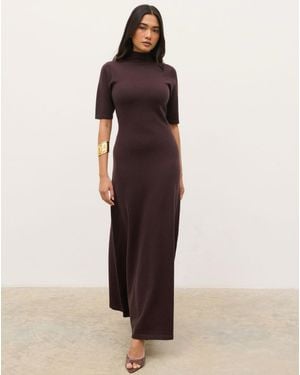 Pretty Lavish Addie Knitted Maxi Dress - Brown