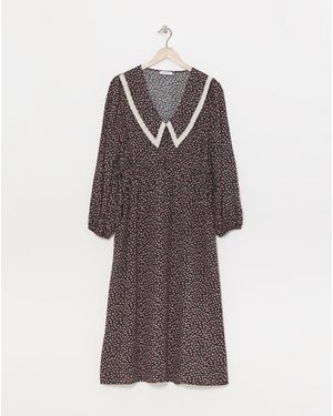 Simply Be Printed Collared Midaxi Dress - Black