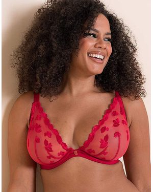 Curvy Kate Pucker Up Deep Plunge Bra - Red