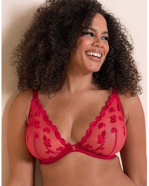 Curvy Kate Pucker Up Deep Plunge Bra - Red