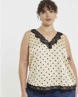 Simply Be Lace Trim Cami - Natural