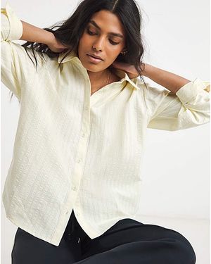 Simply Be Boxy Striped Seersucker Shirt - Natural
