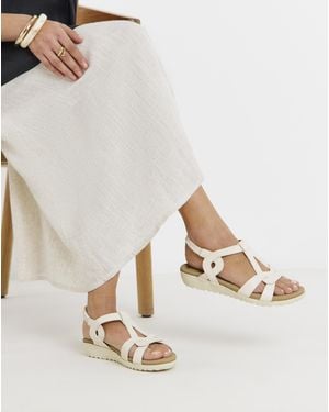 Heavenly Soles Twist Detail Comfort Sandal Wide - Natural