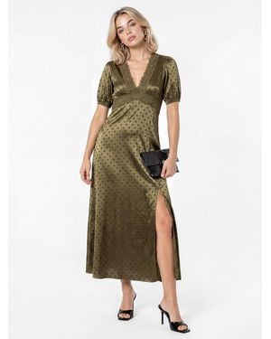 Lovedrobe Polka Dot Lace Midaxi Dress - Green