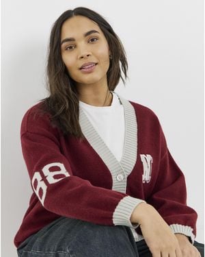 Native Youth Knitted Cardigan - Red
