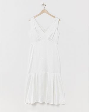 Joanna Hope Jacquard Bridal Midi Dress - White