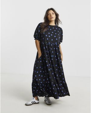 Simply Be Supersoft Tiered Maxi Dress - Blue