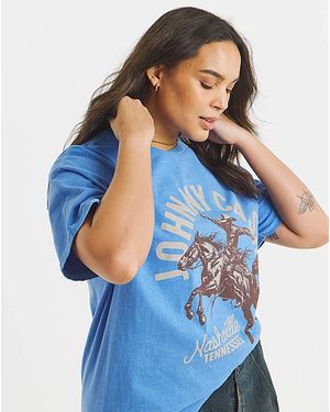 Simply Be Johnny Cash License T-Shirt - Blue
