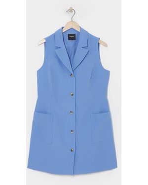 Simply Be Sleeveless Waistcoat Dress - Blue