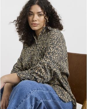 Simply Be Linen Mix Shirt - Brown