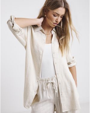 Simply Be Linen Mix Shirt - Natural