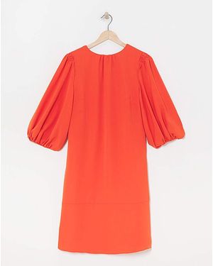 Simply Be Joanna Hope Balloon Sleeve Shift Dress - Red