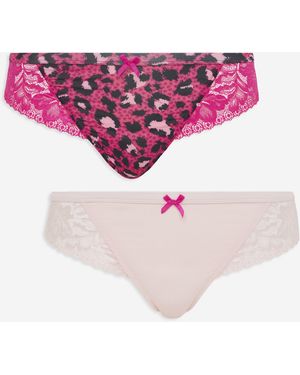 Pretty Secrets 2 Pack Brazilian Briefs - Pink