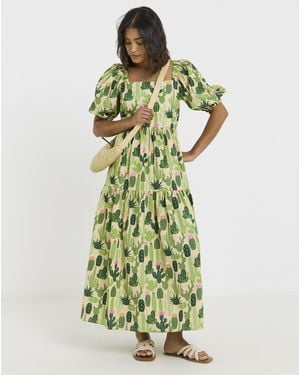 Twisted Wunder Twisten Wunder Cactus Midaxi Dress - Green