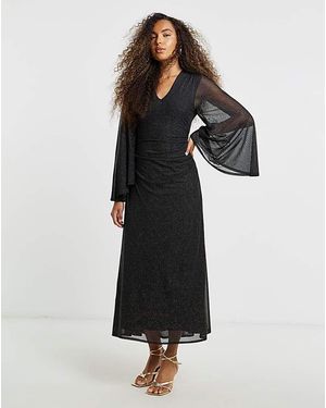 Flounce London Glitter Mesh Dress - Black