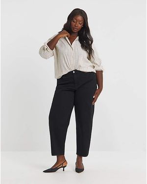 Simply Be Washed Barrel Jean - White
