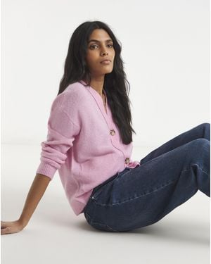 Simply Be V-Neck Cardigan - Pink