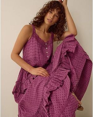 Monsoon Nixie Broderie Frill Maxi Dress - Purple
