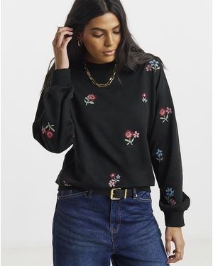 Simply Be Cross Stitch Sweatshirt - Blue