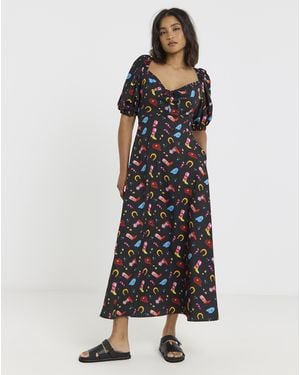 Twisted Wunder Western Midaxi Dress - Black