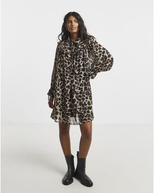 Simply Be Animal Swing Shirt Dress - Multicolour
