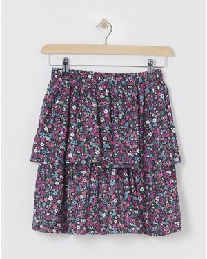 Simply Be Textured Jersey Tiered Skirt - Multicolour
