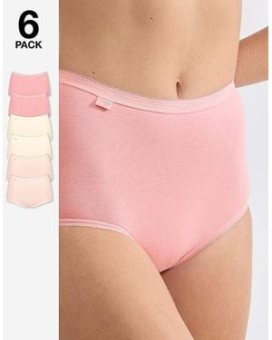 Sloggi 6Pk Basic Maxi Briefs Multi - Pink